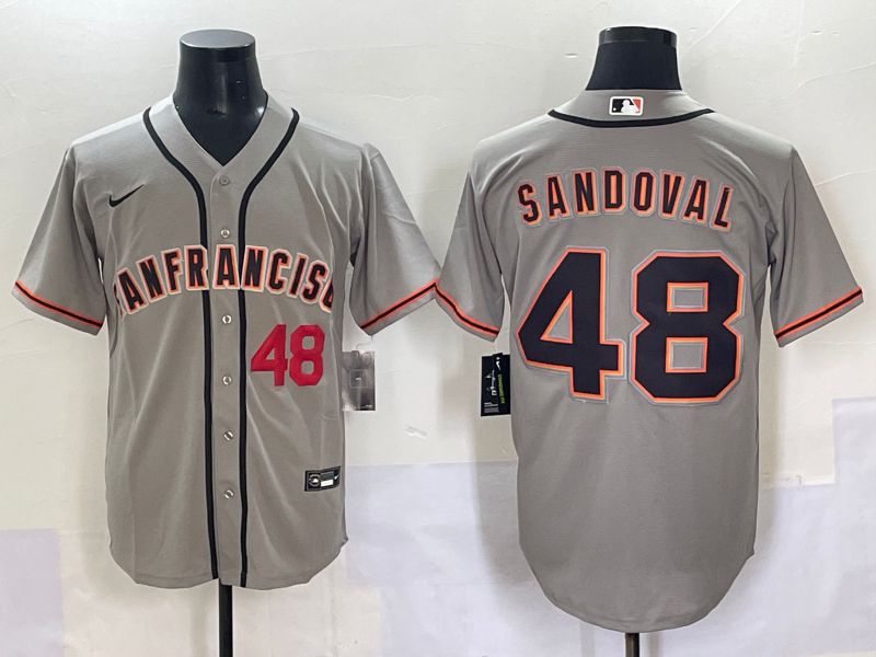 Men 2025 San Francisco Giants #48 Sandoval Grey Game Nike MLB Jersey style 2->san francisco giants->MLB Jersey